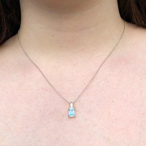 Silver Blue Topaz Necklace